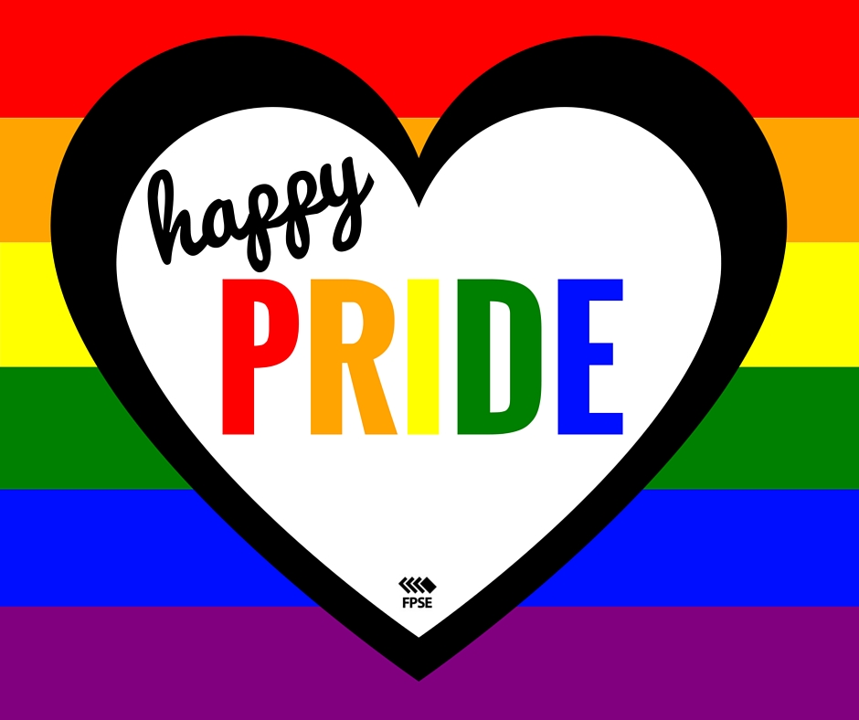 Rainbow flag and heart Pride 2016